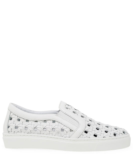 Madison Maison™ White Leather Woven Sneaker