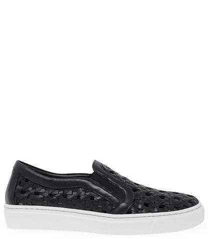 Madison Maison Black Leather Woven Sneaker