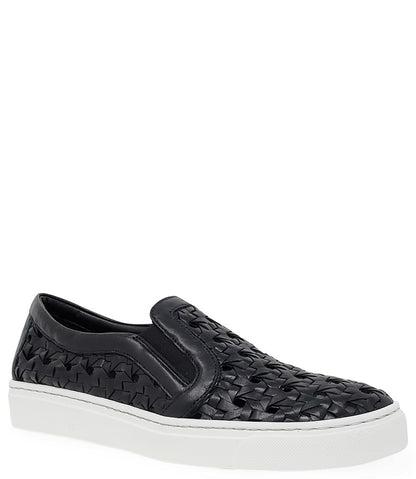 Madison Maison Black Leather Woven Sneaker