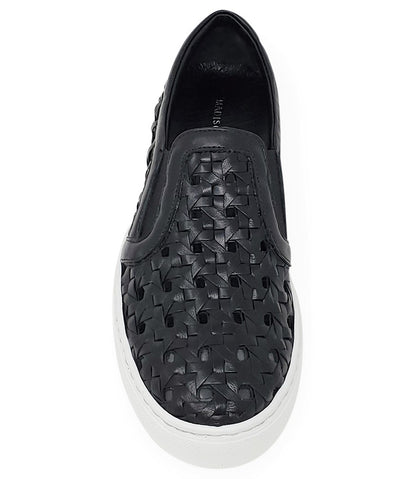 Madison Maison Black Leather Woven Sneaker