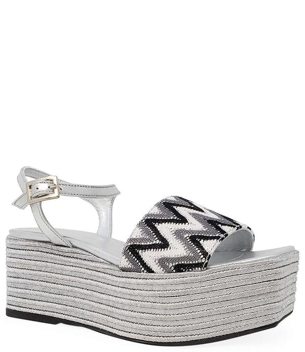 Madison Maison™ Woven Leather Wedge Silver Black White