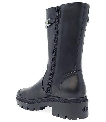 Madison Maison For Palladium Black Leather Chain Link Boot - MADISON MAISON
