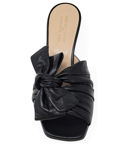 Madison Maison Black Leather Bow Tie Mule
