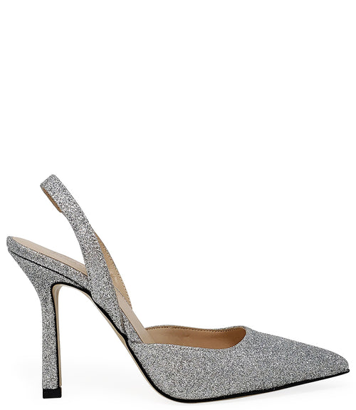 MADISON MAISON SILVER GLITTER HI HEEL