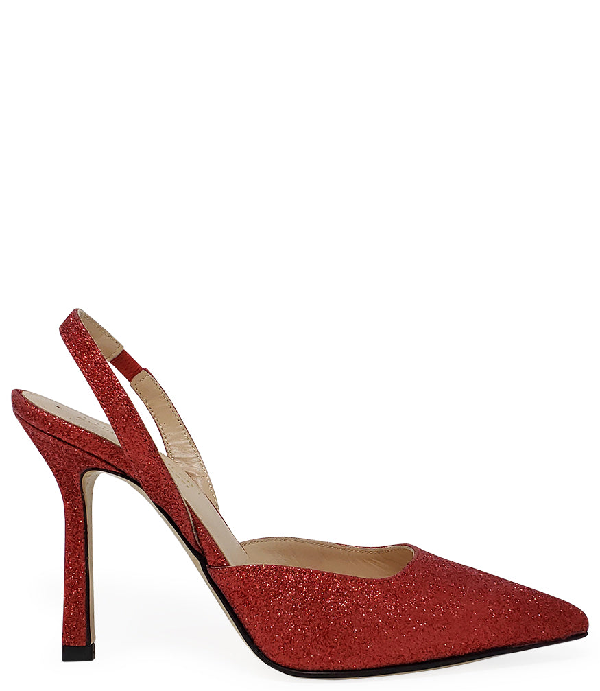 MADISON MAISON RED GLITTER HI HEEL