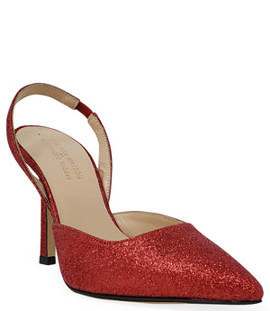 MADISON MAISON RED GLITTER HI HEEL