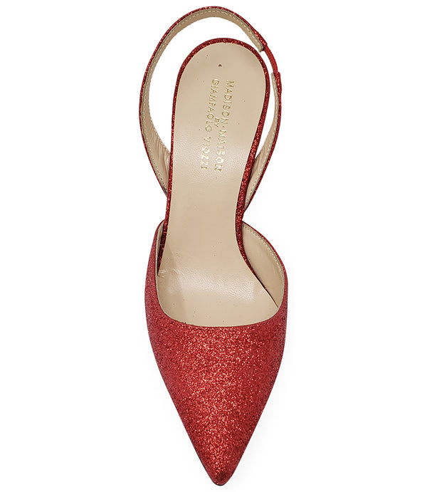 MADISON MAISON RED GLITTER HI HEEL