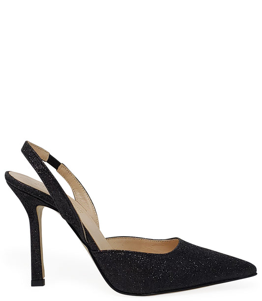 MADISON MAISON BLACK GLITTER HI HEEL