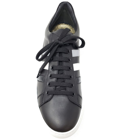 Madison Maison Black Leather 3 Stripe Mens Sneaker