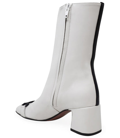 Madison Maison White Leather Back Stripe Boot
