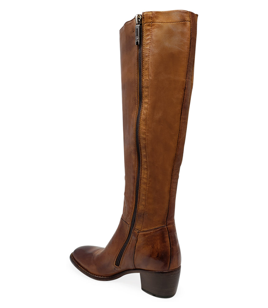 COGNAC KNEE HIGH BOOT