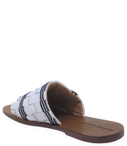 Madison Maison White Black Open Toe Sandal