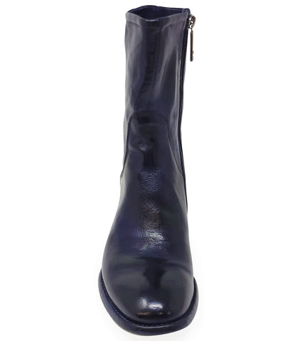 Madison Maison Navy Leather Mid Calf Boot