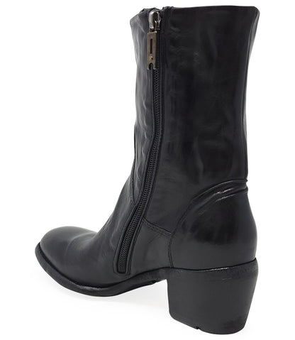 Madison Maison Black Leather Mid Calf Boot