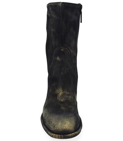 Madison Maison Gold Suede Metallic Mid Calf Boot