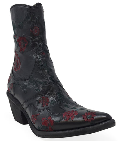 Madison Maison Leather Embroidered Ankle Boot