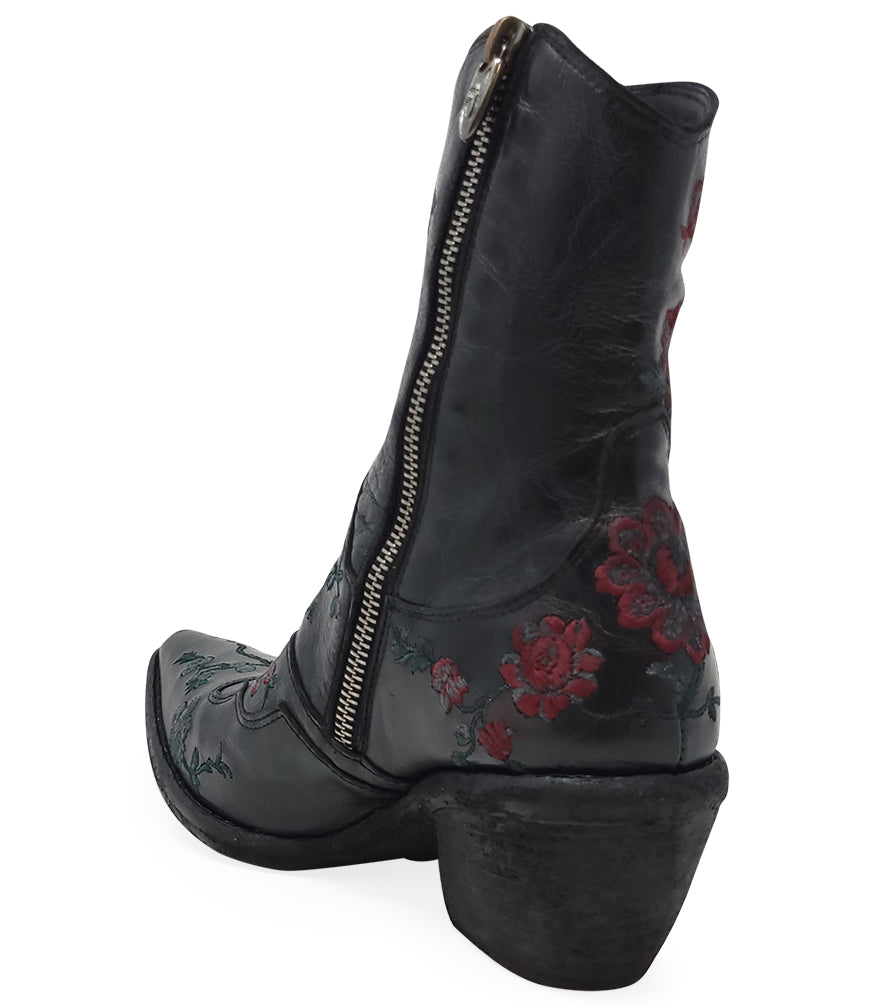 Madison Maison Leather Embroidered Ankle Boot