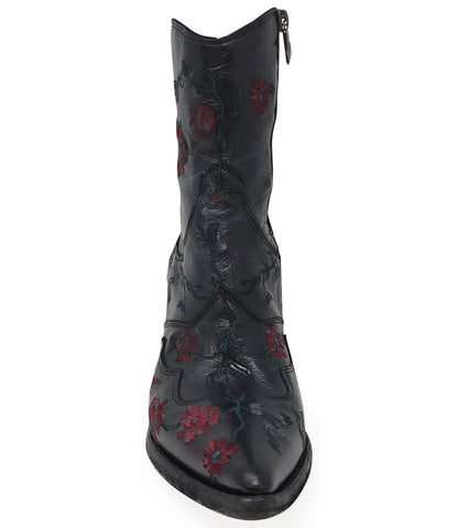 Madison Maison Leather Embroidered Ankle Boot