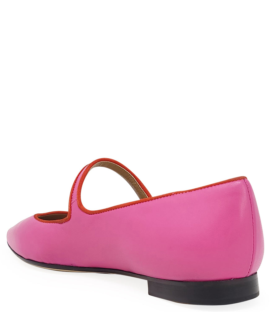 Madison Maison Pink Leather Flat Pointy Ballet