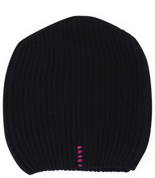 MADISON MAISON BLACK PINK CASHMERE HAT - MADISON