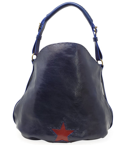 MADISON MAISON NAVY LEATHER STAR CROSSBODY-SHOULDER BAG - MADISON