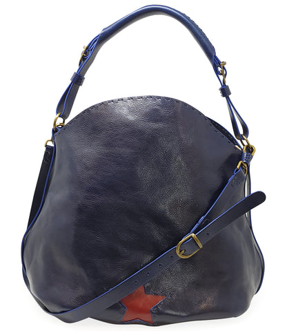 MADISON MAISON NAVY LEATHER STAR CROSSBODY-SHOULDER BAG - MADISON