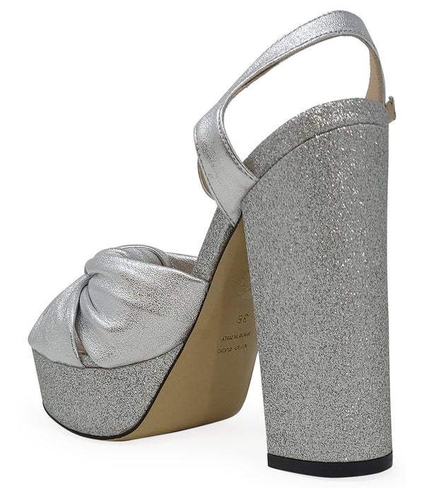 MADISON MAISON MARILU SILVER GLITTER PLATFORM HEEL - MADISON