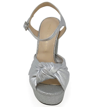 MADISON MAISON MARILU SILVER GLITTER PLATFORM HEEL - MADISON