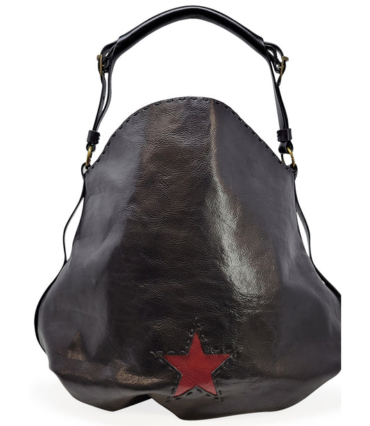 MADISON MAISON BLACK LEATHER STAR CROSSBODY-SHOULDER BAG - MADISON