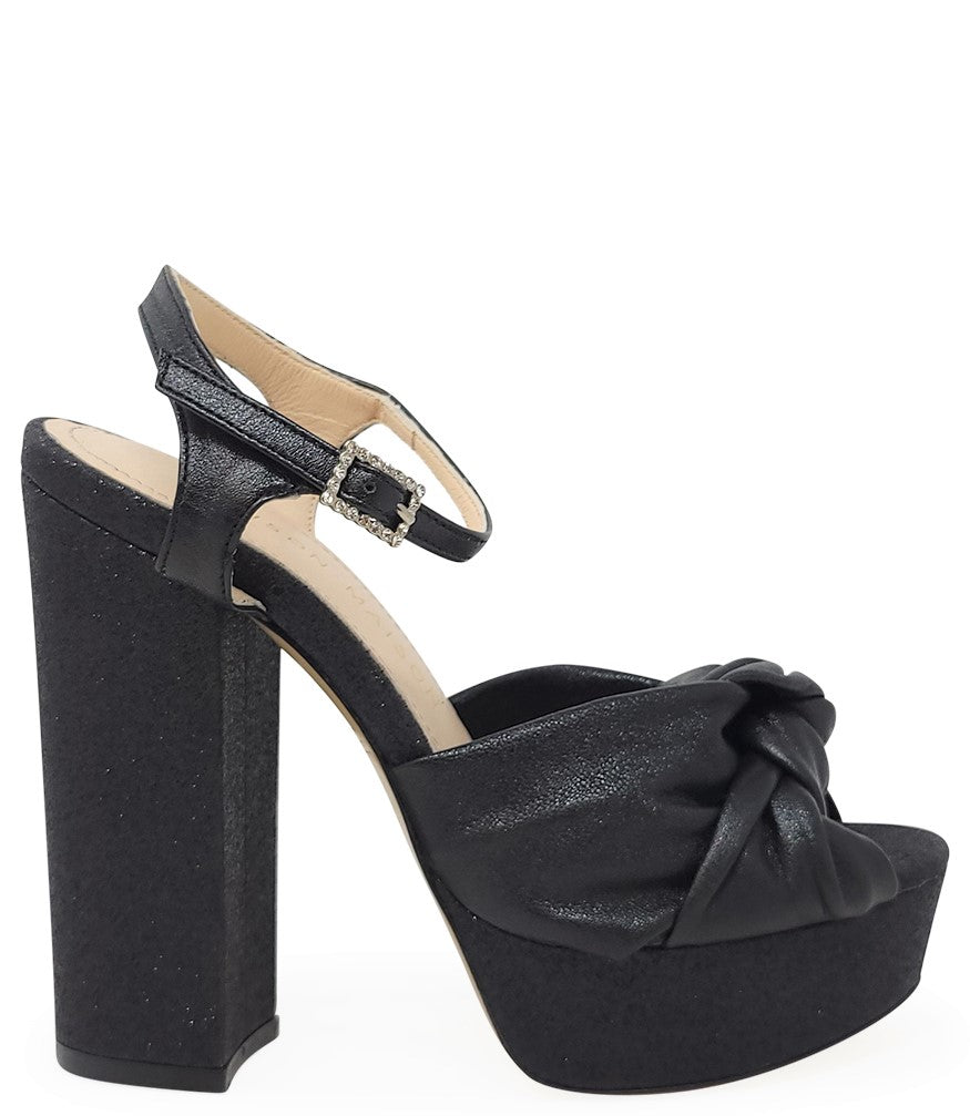 Madison Maison Marilu Black Glitter Platform Heel - MADISON MAISON