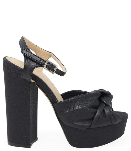 Madison Maison Marilu Black Glitter Platform Heel - MADISON MAISON