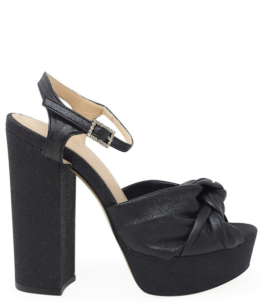 Madison Maison Marilu Black Glitter Platform Heel - MADISON MAISON