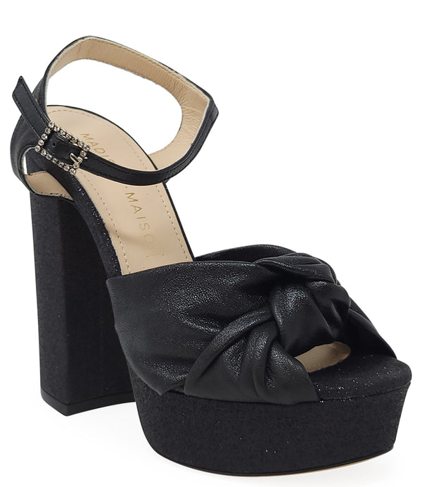 Madison Maison Marilu Black Glitter Platform Heel - MADISON MAISON