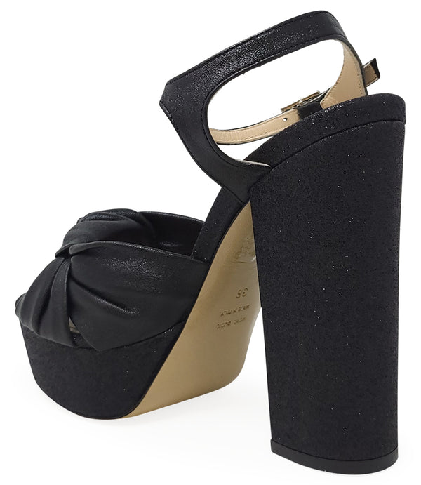 Madison Maison Marilu Black Glitter Platform Heel - MADISON MAISON