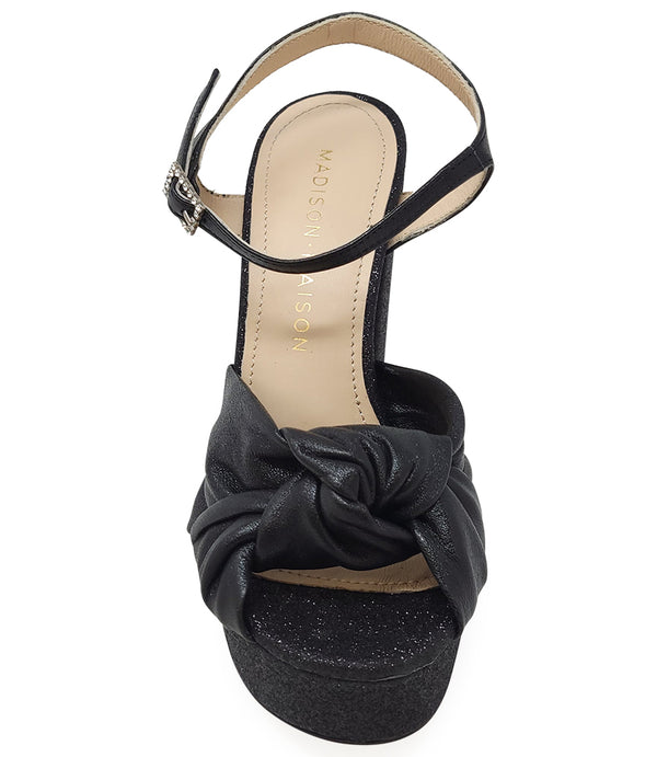 Madison Maison Marilu Black Glitter Platform Heel - MADISON MAISON