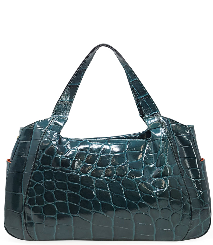 MADISON MAISON LARA SEAGREEN MOC CROC BAG - MADISON