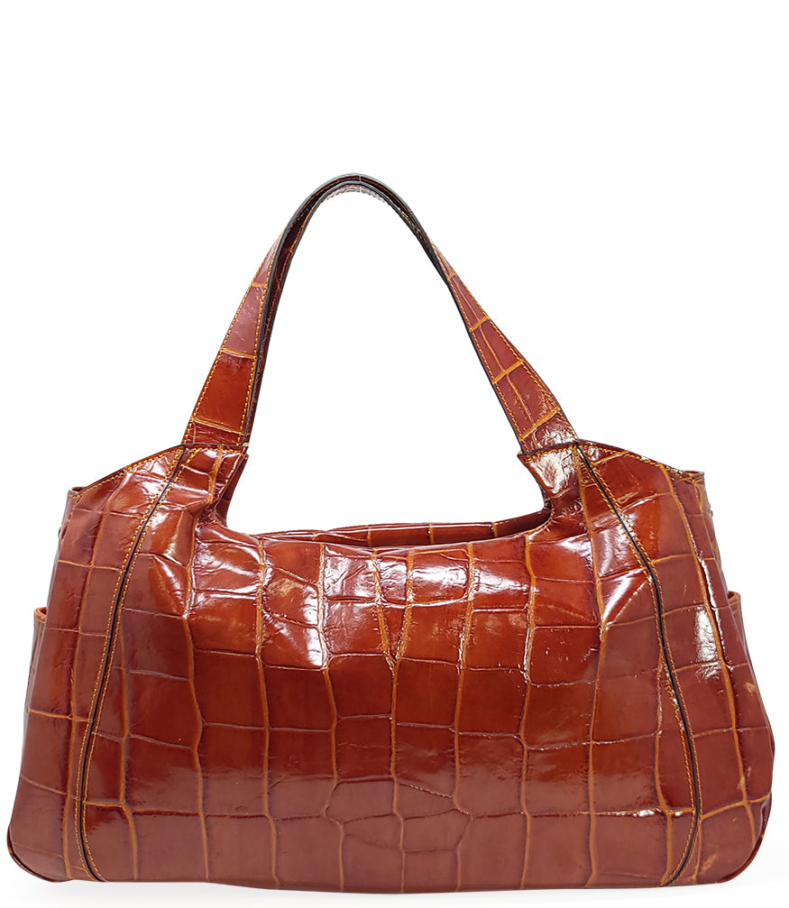 MADISON MAISON LARA ORANGE MOC CROC BAG - MADISON