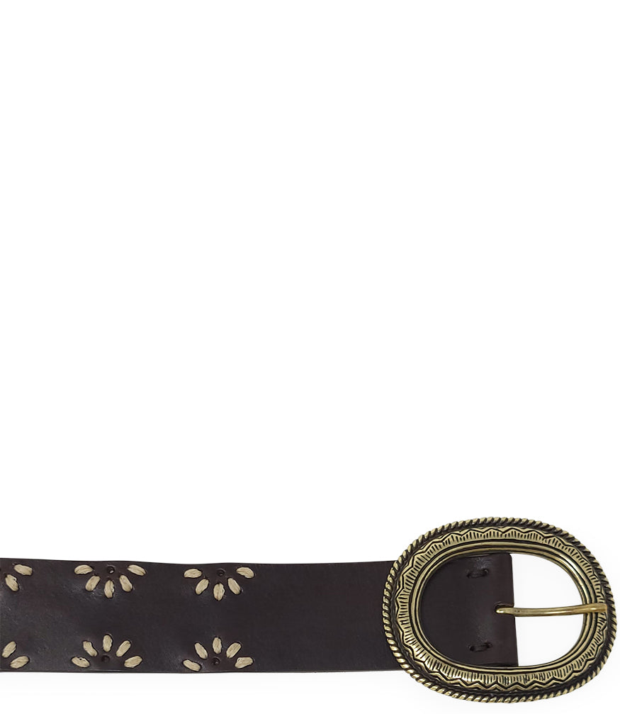 MADISON MAISON  BROWN LEATHER BELT - MADISON MAISON