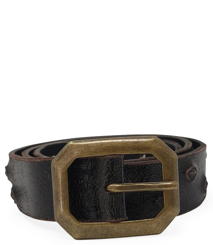 Madison Maison Black Cracked Leather Belt - MADISON MAISON