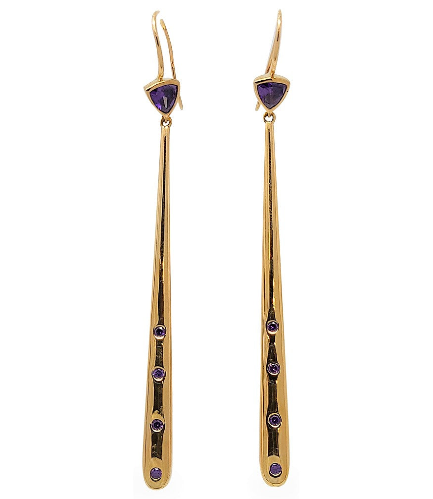 M Ellin Mes-100 P Amethyste Triangle Matchstick Earrings - MADISON MAISON