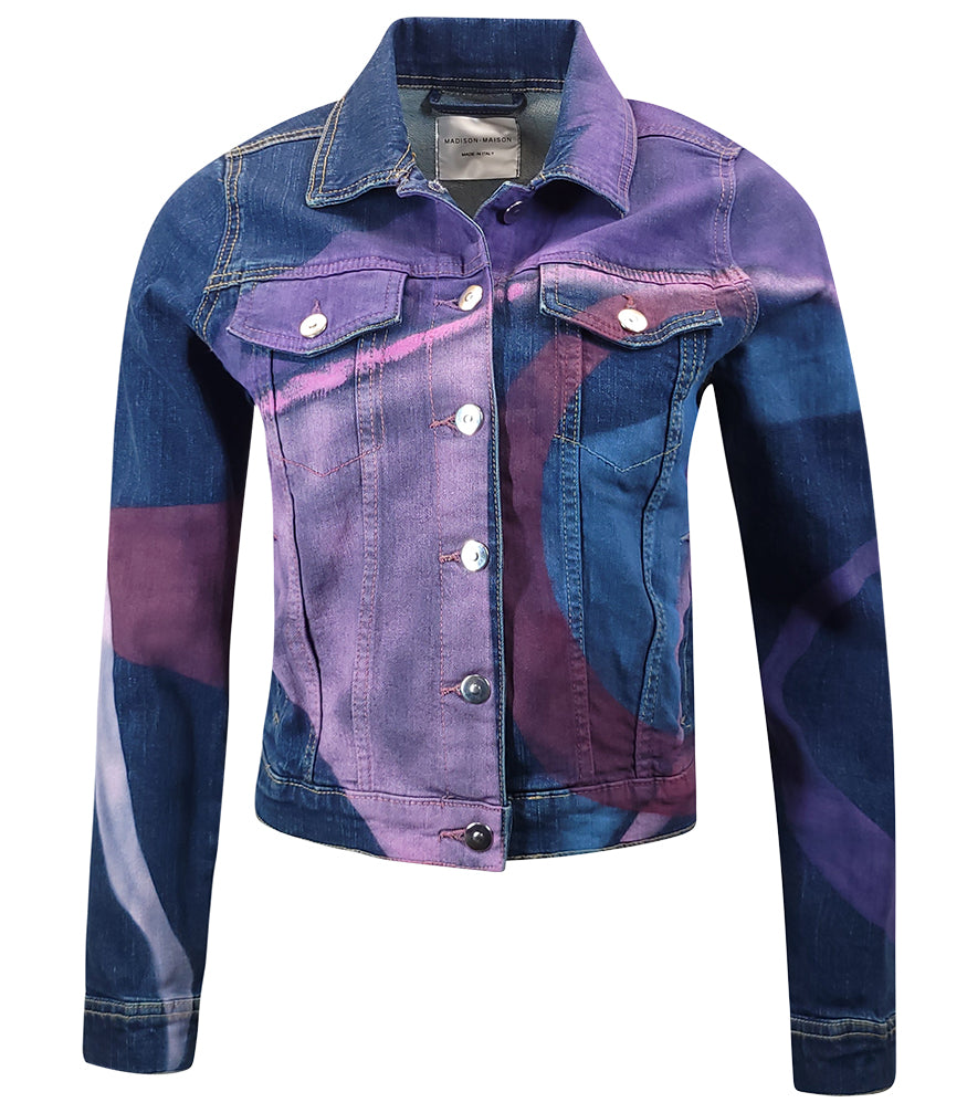 Marilyn Stretch Denim Cotton Multicolor Jacket - MADISON MAISON