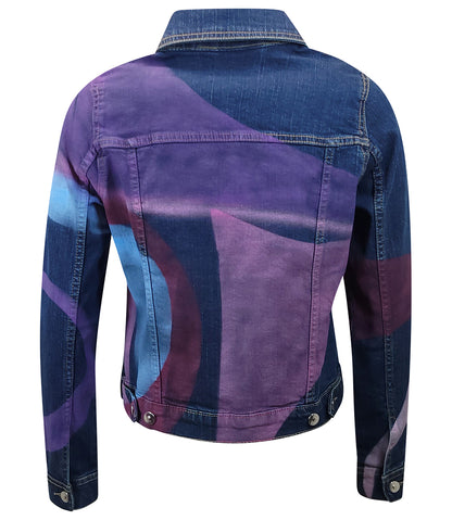 Marilyn Stretch Denim Cotton Multicolor Jacket - MADISON MAISON