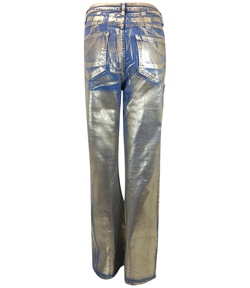 Madison Maison Gold/Light Denim Laminated Jeans - MADISON MAISON