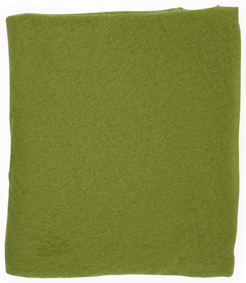 A lightweight, rectangular scarf with soft texture and raw edges, draped to show length and fluidity