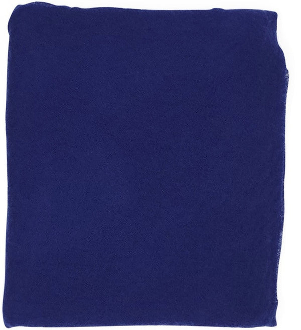 A lightweight, rectangular scarf with soft texture and raw edges, draped to show length and fluidity