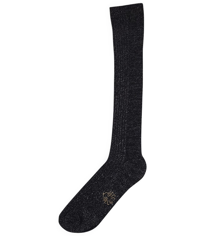 Alto Milano Black Donna Long Socks - MADISON MAISON