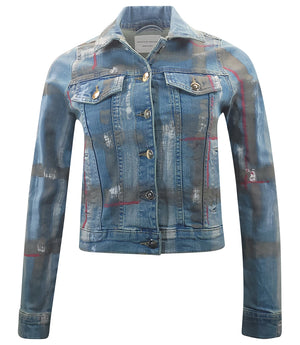 Madison Maison Light Blue / Brown Cotton Barbara Slim Jean Jacket - MADISON MAISON