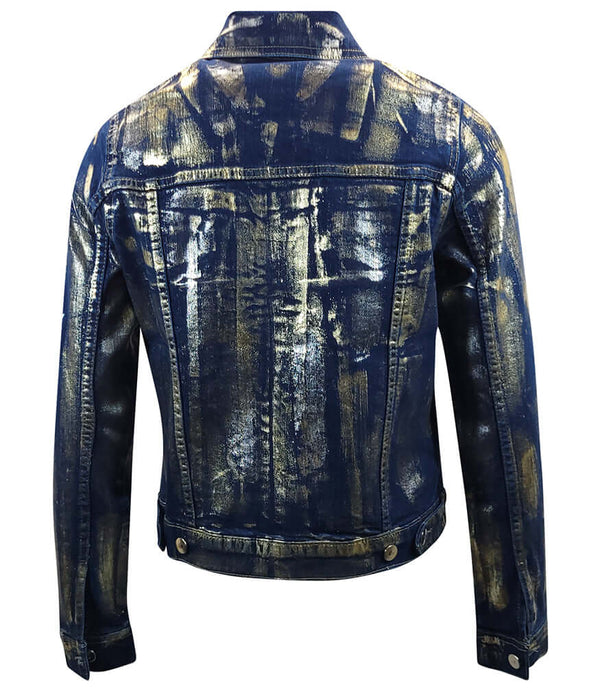 Madison Maison Dark Blue/Brown Cotton  Slim Jean Jacket - MADISON MAISON