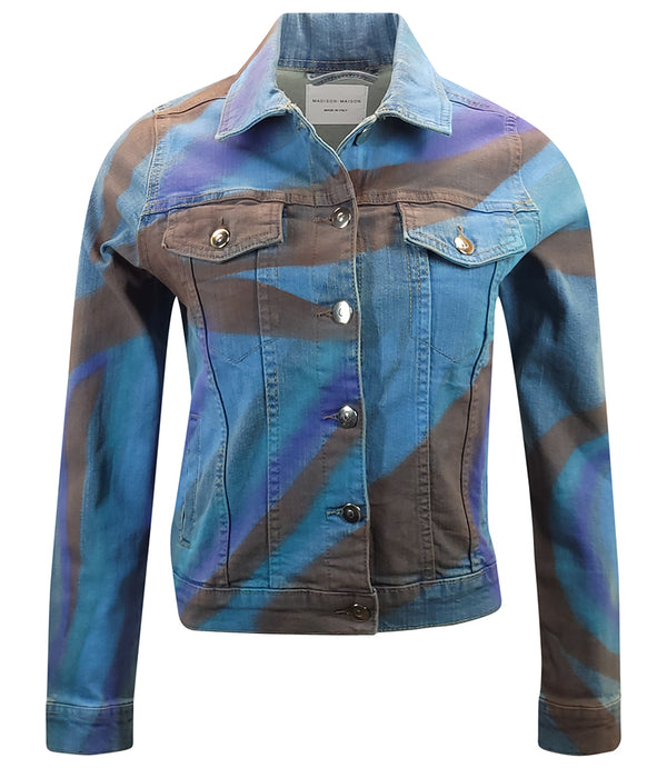 Madison Maison Light Blue Cotton Penelope Slim Jean Jacket - MADISON