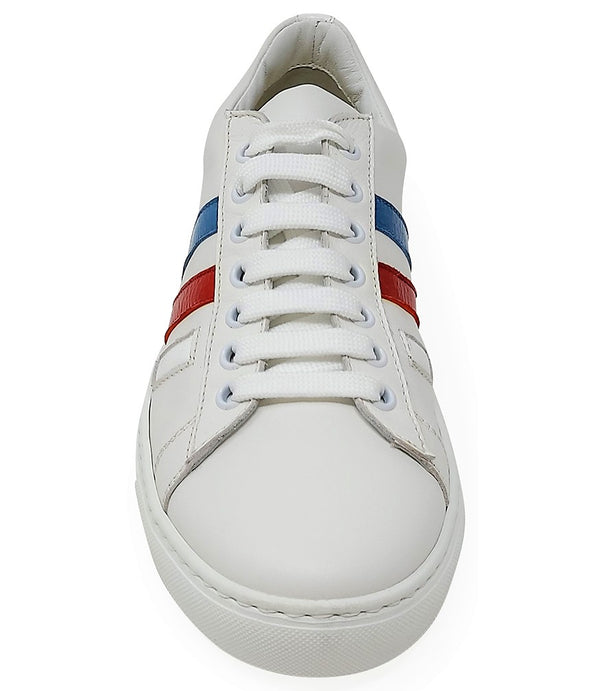 Madison Maison White Leather 3 Stripe Mens Sneaker - MADISON